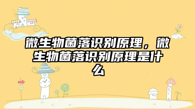 微生物菌落識別原理，微生物菌落識別原理是什么